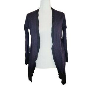 Rag & Bone Open Front Merino Wool Cardigan Blue With Black Trim Size Medium